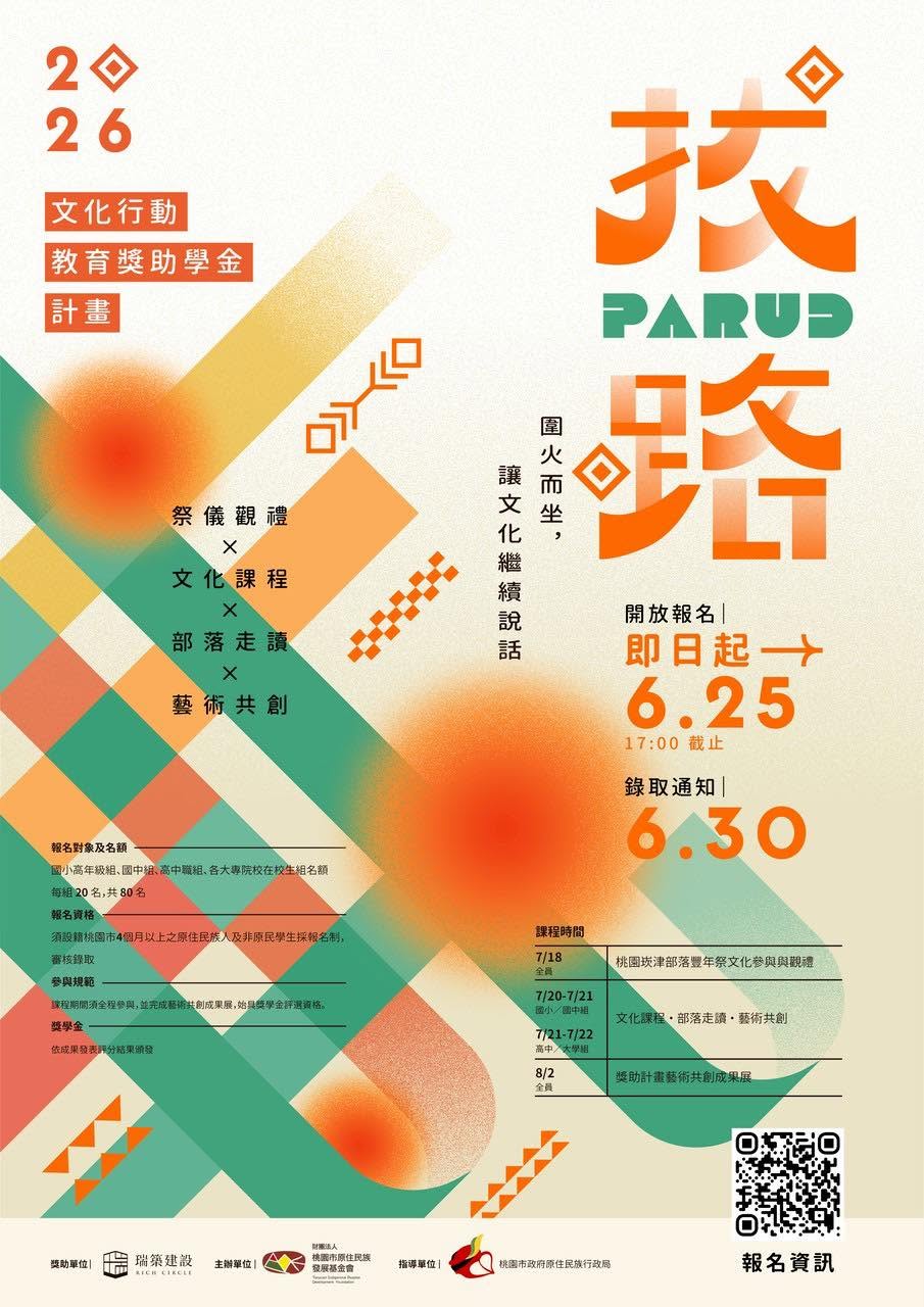 【Parud 拔路】2026青年文化行動教育獎助計畫
